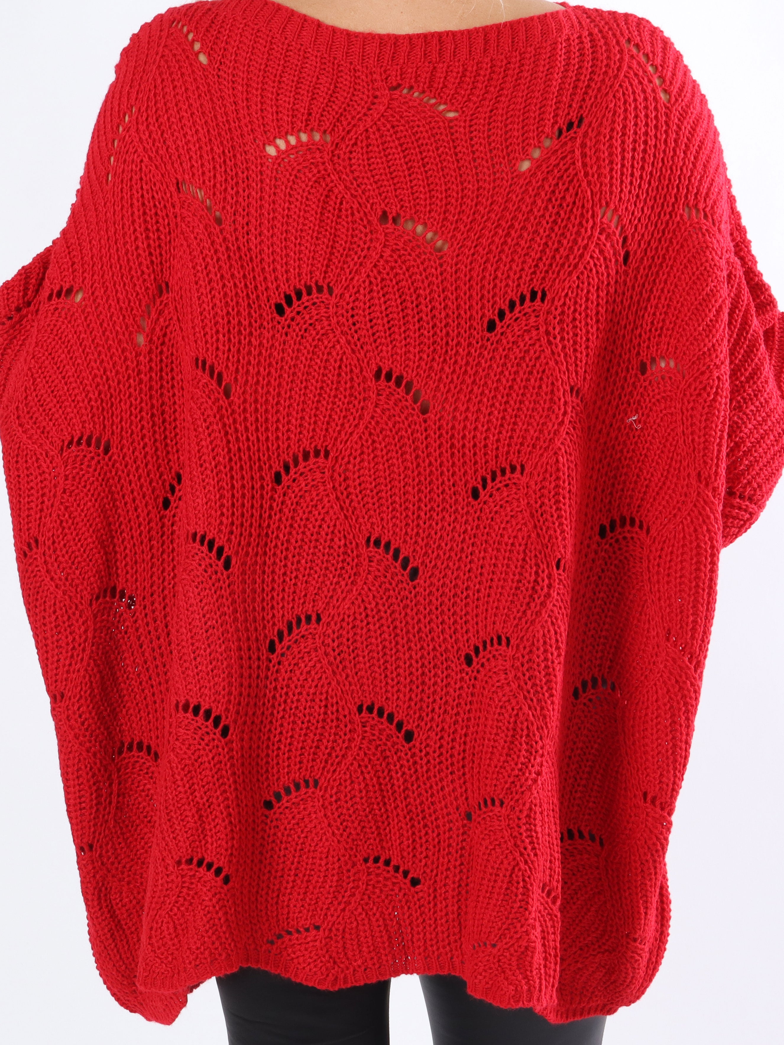 Manja - Plus size strik med hullet mønster